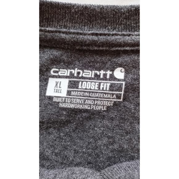 Carhartt Men's Workwear Long-Sleeve Pocket Henley Gray T-Shirt XL - Picture 5 of 11